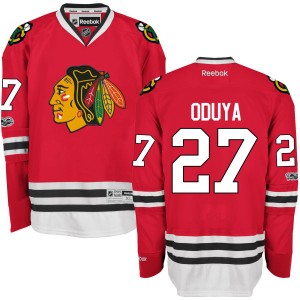 Men's Chicago Blackhawks Johnny Oduya Reebok Authentic Home Centennial Patch Jersey - Red