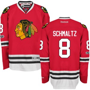 Men's Chicago Blackhawks Nick Schmaltz Reebok Authentic Home Centennial Patch Jersey - Red