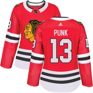 Women's Chicago Blackhawks CM Punk Adidas Authentic Home Jersey - Red