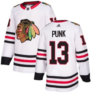 Youth Chicago Blackhawks CM Punk Adidas Authentic Away Jersey - White