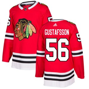 Youth Chicago Blackhawks Erik Gustafsson Adidas Authentic Home Jersey - Red