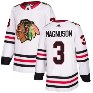 Youth Chicago Blackhawks Keith Magnuson Adidas Authentic Away Jersey - White