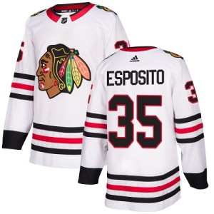 Youth Chicago Blackhawks Tony Esposito Adidas Authentic Away Jersey - White
