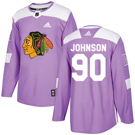 Youth Chicago Blackhawks Tyler Johnson Adidas Authentic Fights Cancer Practice Jersey - Purple