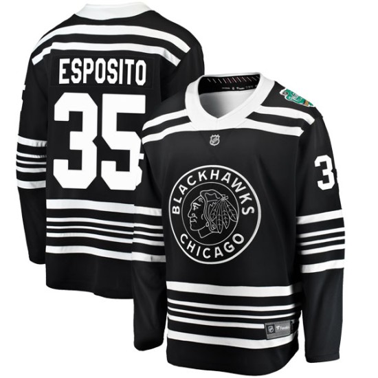 Men's Chicago Blackhawks Tony Esposito Fanatics Branded 2019 Winter Classic Breakaway Jersey - Black