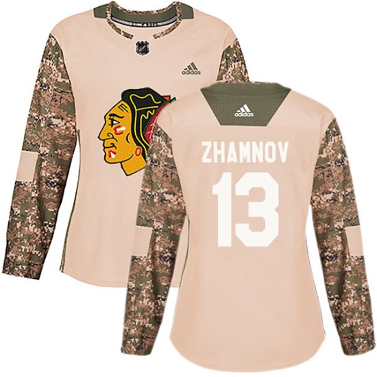 Women's Chicago Blackhawks Alex Zhamnov Adidas Authentic Veterans Day Practice Jersey - Camo