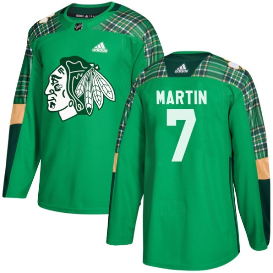 Men's Chicago Blackhawks Pit Martin Adidas Authentic St. Patrick's Day Practice Jersey - Green