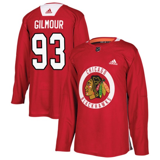 Youth Chicago Blackhawks Doug Gilmour Adidas Authentic Home Practice Jersey - Red